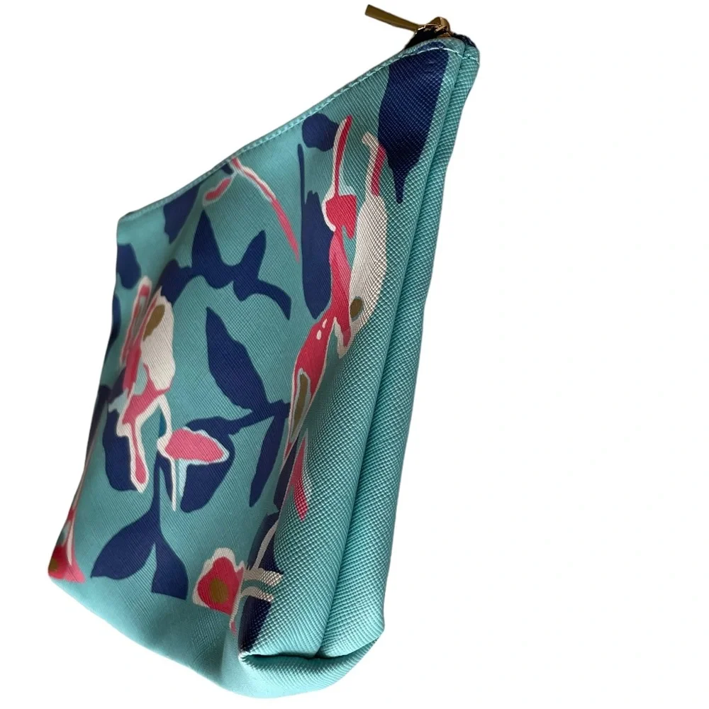 PERFECTLY POSH Makeup Bag Cosmetics Toiletry Pouch Mint Floral